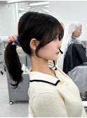 前髪顔まわり韓国ヘアレイヤーカットサイドバンク2wayバンク韓国