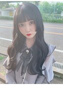 ブルーブラック　姫カット　ぱっつん前髪　＊Lilme＊