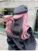 イメチェン/レッドブラウン/フルバング/似合わせカット/渋谷駅