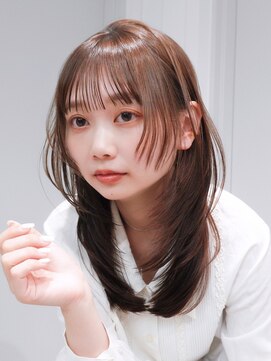 アルバム 池袋(ALBUM) 顔周りレイヤー韓国ヘアおくれ毛フェイスフレーミング_F20783