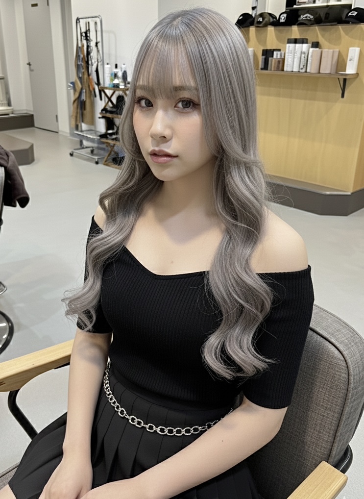 ブリーチ2回シルバーカラー