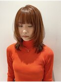 ブリーになしオレンジカラー×ミディアムレイヤー