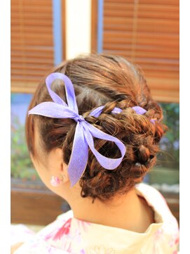 エフロード(f road) ヘアアレンジ　リボン編み込み　浴衣【f road菊名】