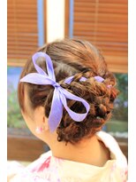 エフロード(f road) ヘアアレンジ リボン編み込み 浴衣【f road菊名】