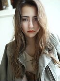 【mighty】ほつれウェーブ×イルミナカラー×ネイビーカラー