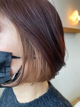 エス ハート オブ ヘアー 名東店(Heart of HAIR) 【ES 田中】 Spring Style #02 インナーカラーベージュボブ
