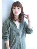 似合わせカットアッシュブラウンの大人かわいい小顔セミディ