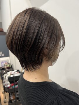 エニー 四条大宮(aNy) 【イヤリングカラー】ショートカット×ベージュ