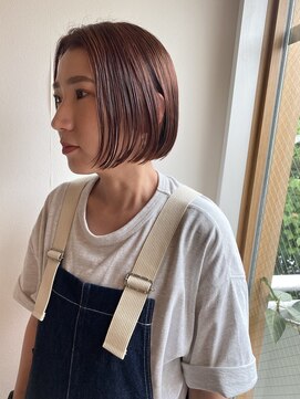 ツイギー 宮西店(TWiGGY) ピンクカラーのミニボブ