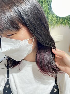 ビューブルー 亀戸錦糸町(VIEW BLUE) ◎美髪カールシアーカラーピンクインナーロングセミディ