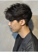 メンズセンターパートニュアンスパーマ縮毛矯正群馬高崎眉毛韓国