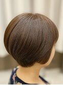 白髪ぼかしハイライト×ピンクベージュ×40代