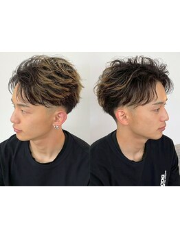 ブリーチカラーが得意なメンズ美容室★メンズパーマとセットが大人気!ダブルカラー/ハイライトや白髪染めも