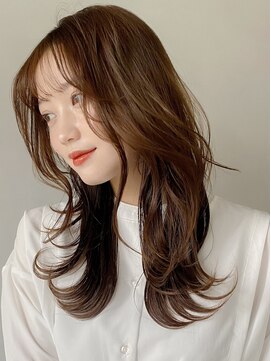 レア 表参道(L'ea) 黒髪クラゲヘアーオリーブグレー小顔ココアベージュ