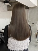 ダブルカラーヘーゼルベージュオリーブベージュ髪質改善艶髪