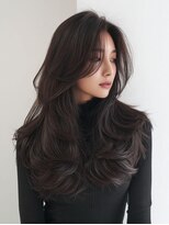 アース 菊名店(HAIR&MAKE EARTH)&nbsp;ロングレイヤー×顔周りカット/ブリーチなしカラー透明感