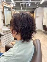 エルズ 大宮店(ailes)&nbsp;大宮/ミルクティーブロンド/ダークブルー/デジタルパーマ