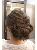 結婚式およばれ×編み込みルーズパーテイーアップ