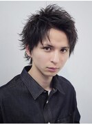 アップバングショートウルフ