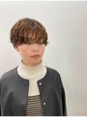 うざバングなショートパーマ