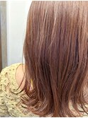 〈藤間〉ブリーチなしオレンジピンクカラー/韓国ヘア