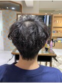 アッシュブラックカルマパーマウルフベリーショート