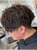波巻きパーマメンズパーマメンズヘアツーブロックツイストパーマ