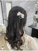 編み込みハーフツイン