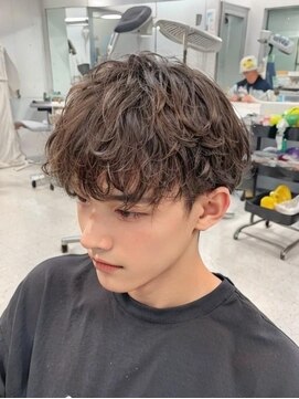 レブヘアー 西院(LEVHAIR) メンズパーマ/スペインカールダークアッシュ/韓国マッシュ