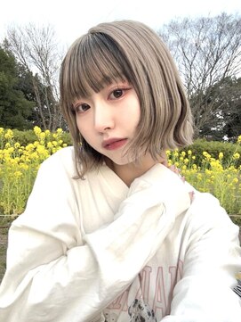 ロンドヴァリー 渋谷店(Lond vallee) ブリーチホワイトグレージュダブルカラーレイヤー韓国顔周り渋谷