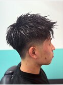テーパーフェードツイストスパイキーショート