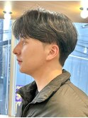 毛流れセンターパートニュアンスパーマ