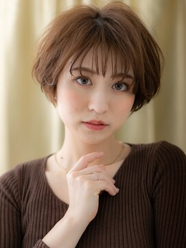 カバーヘア ブリス 大宮西口(COVER HAIR bliss) シースルーバングブリーチなし大人ショートヘア30代40代323Z