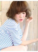 NORA【ERI】ゆるふわ厚め前髪で小顔ナチュラルくせ毛風小顔ボブ