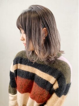 アイティー バイ アルバム 浦和店(IT by ALBUM) ハイグラロブ_ココアブラウンフリンジウェーブ_ba277192