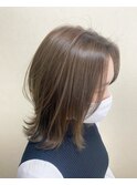 ウルフ×透け感グレージュ