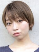 ナチュラルショート×透明感ベージュ