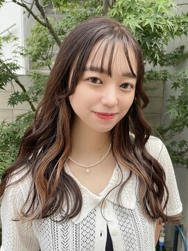 エミュ 天文館店(eMu) ナチュラルインナーカラーブラウンベージュ