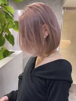 サンク 原宿 表参道(cinq)&nbsp;ショートボブ切りっぱなしボブタッセルボブミルクティーベージュ