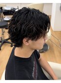 【センターパートウルフ×ツイストスパイラルパーマ】名古屋