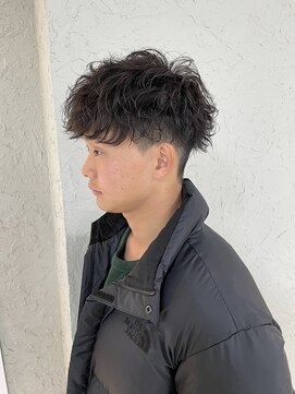 カモン(CAMON) メンズ無造作波巻きツイストスパイラルパーマツーブロック