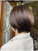 艶感ブラウンショート×ハイライト