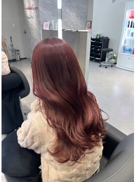 アルドーレフィエロ シンサイバシ(Ardore fiero shinsaibashi) ブリーチなしでできる☆チェリーピンクブラウン☆