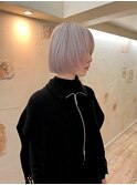 ハイトーンボブ×ホワイトピンク
