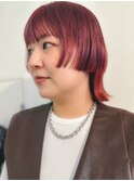 hair by ryu【ステップカット　姫ウルフ　ボルドーヘア】
