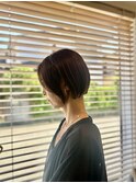 '大人ハイライト'ショートボブ