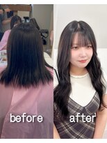 ガルボヘアー 心斎橋店(garbohair)&nbsp;心斎橋プルエクステプルシールエクステビフォーアフターロング