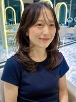 ザザアオヤマ(ZA/ZA AOYAMA)&nbsp;ミディアムレイヤーカット/前髪カット/顔まわりカット/前髪