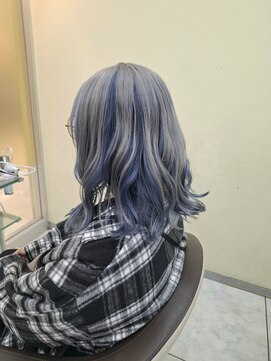 プールドゥマン 屯田(POUR DEMAIN) シルバーグレー×ブルー アンブレラカラー