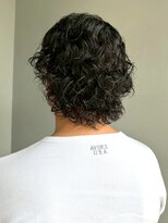 ナカオコアフュール(NAKAO COIFFURE)&nbsp;メンズパーマ ミディアムウルフ スパイラルパーマ 黒髪